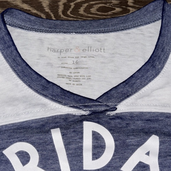 Harper & Elliott long sleeve sheer top with 'Friday I love you' on it - Picture 3 of 10